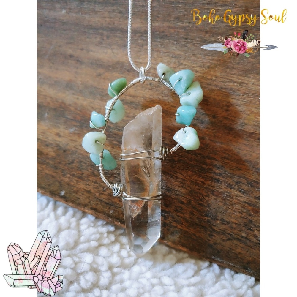 Raw Quartzite Crystal Necklace